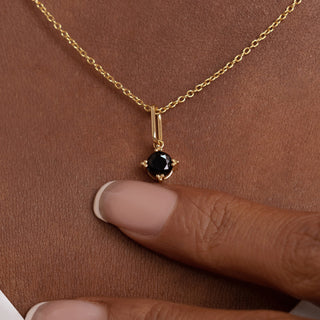 Black Spinel Charms Necklace