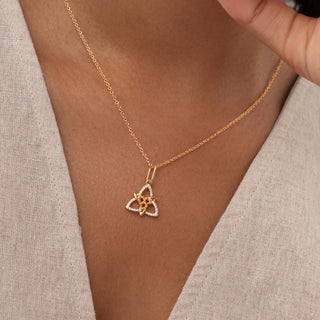 Trinity Knot Pavé Pendant Necklace