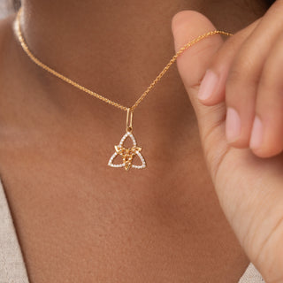 Trinity Knot Pavé Pendant Necklace