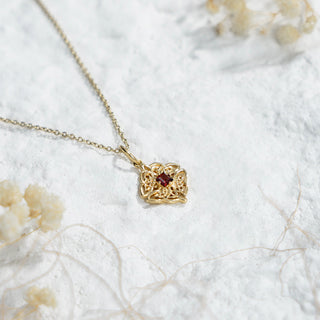 Dara Knot Garnet Pendant Necklace