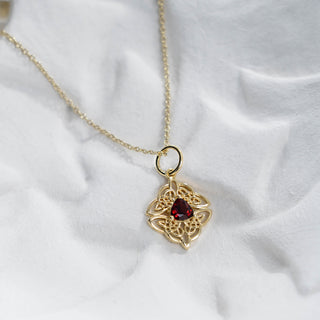 Dara Knot Garnet Pendant Necklace