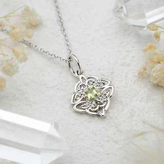 Dara Knot Peridot Pendant Necklace