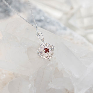 Dara Knot Garnet Pendant Necklace