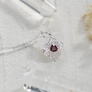 Dara Knot Garnet Pendant Necklace