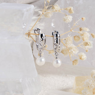 Orchid Pearl Huggie Earrings