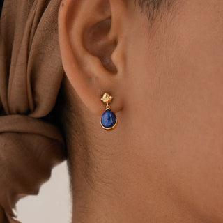 Lotus Lapis Lazuli Drop Earrings