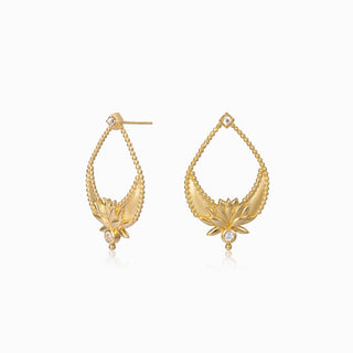 Lotus White Topaz Drop Earrings