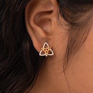 Trinity Knot Pavé Stud Earrings