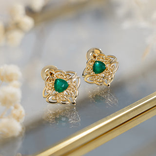 Dara Knot Chrysoprase Stud Earrings