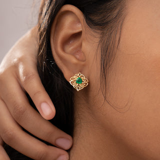 Dara Knot Chrysoprase Stud Earrings