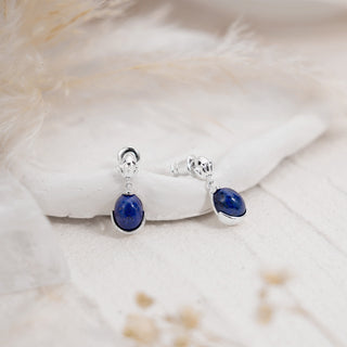 Lotus Lapis Lazuli Drop Earrings