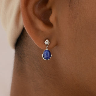 Lotus Lapis Lazuli Drop Earrings