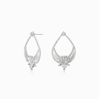 Lotus White Topaz Drop Earrings