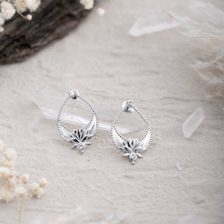 Lotus White Topaz Drop Earrings