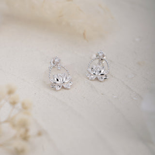 Lotus Unalome Stud Earrings