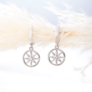 Antler Dharmachakra Charm Hoop Earrings