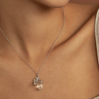 Mistletoe Droplet Crystal Pendant Necklace