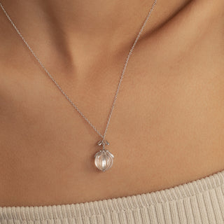 Mistletoe Water Droplets Crystal Necklace