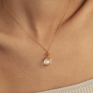 Mistletoe Water Droplets Crystal Necklace