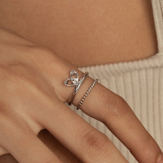 Single Mistletoe Open Ring