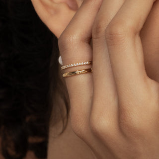 Concave Orchid Stackable Ring