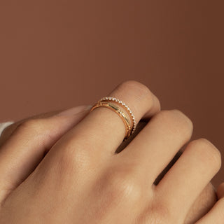 Concave Orchid Stackable Ring