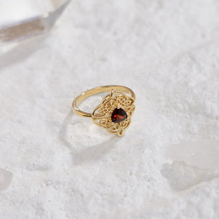 Dara Knot Garnet Ring