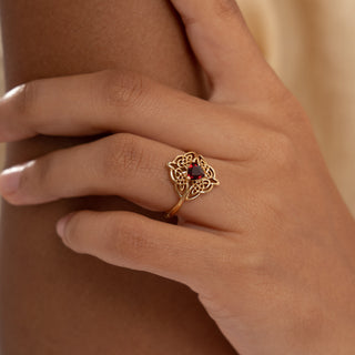 Dara Knot Garnet Ring