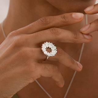 Mandala Open Circle Statement Ring