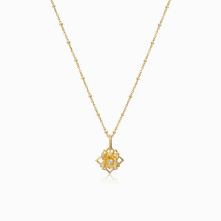 Lotus White Topaz Pendant Necklace