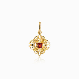 Dara Knot Garnet Charm