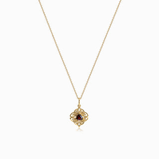 Dara Knot Garnet Pendant Necklace