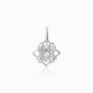 Lotus White Topaz Charm