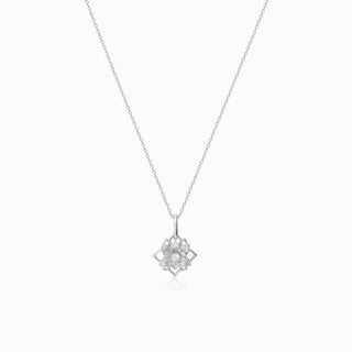 Lotus White Topaz Pendant Necklace