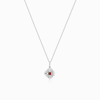 Dara Knot Garnet Pendant Necklace