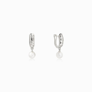 Orchid Pearl Huggie Earrings