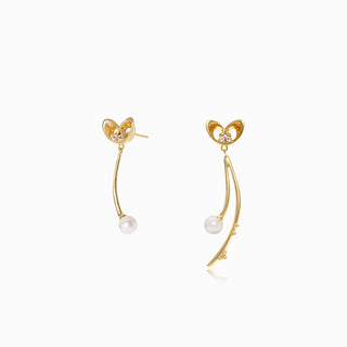 Tiny Mistletoe Drop Earring