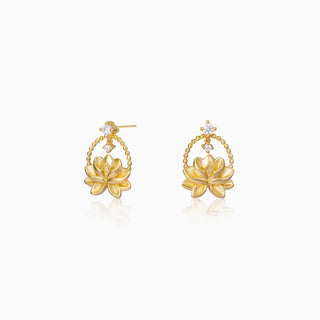 Lotus Unalome Stud Earrings