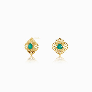 Dara Knot Chrysoprase Stud Earrings