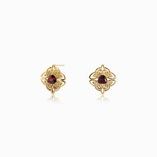 Dara Knot Garnet Stud Earrings