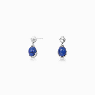 Lotus Lapis Lazuli Drop Earrings