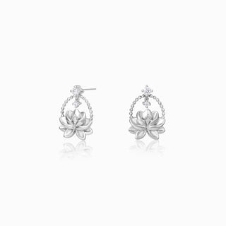 Lotus Unalome Stud Earrings