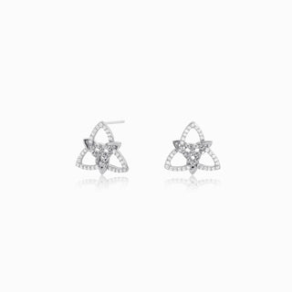 Trinity Knot Pavé Stud Earrings