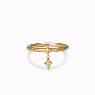 Dangling Rhombus Charm Ring